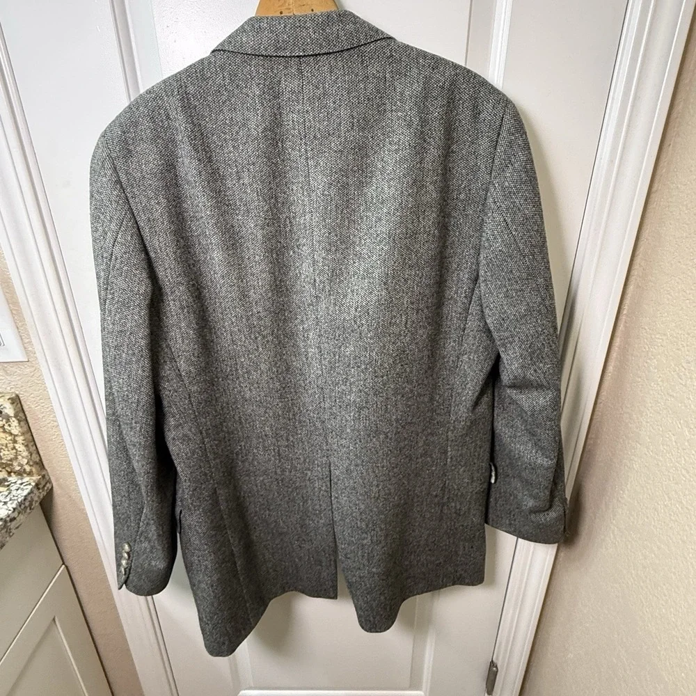 Vintage Chaps Ralph Lauren Wool Tweed Blazer Vest Mens 46 USA Union Made Gray